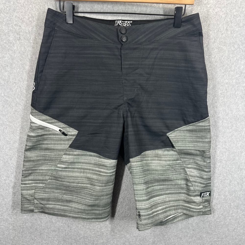 Fox Ranger MTB Shorts Mens 30 Black Gray Heathered Mountain Bike Cycling EUC